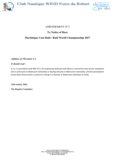 AMENDEMENT N&deg;2 to Notice of Race